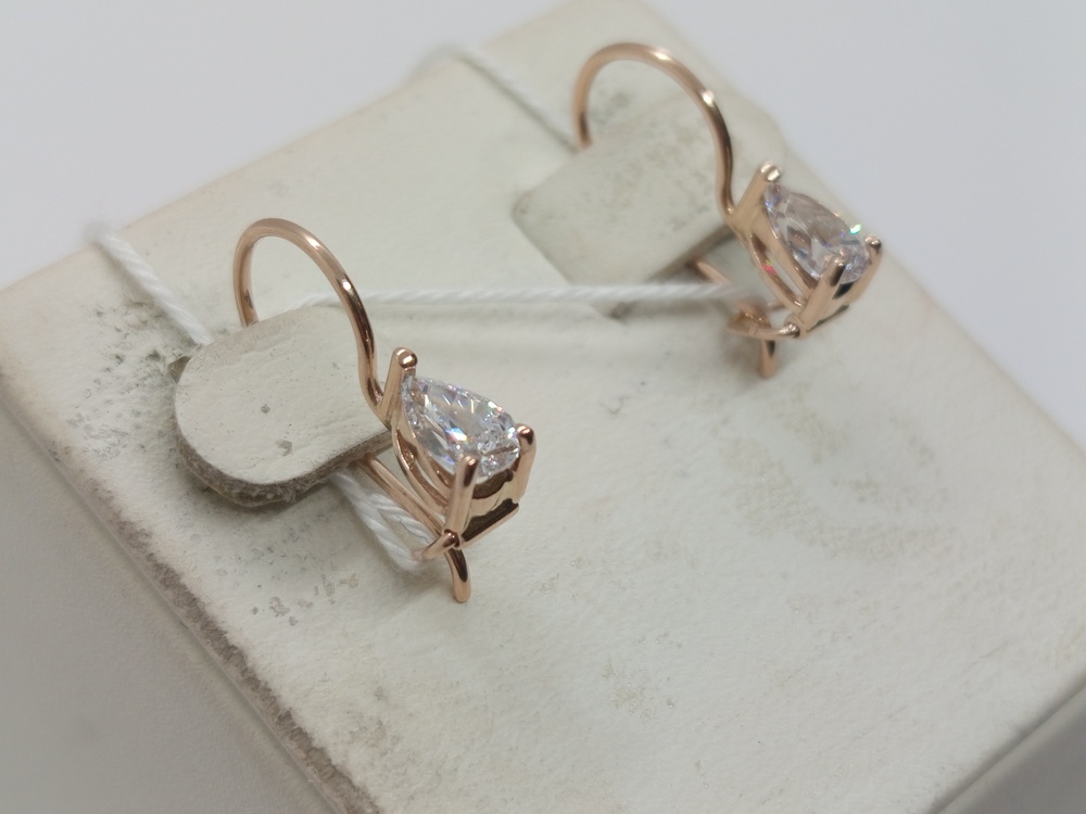 СКМ585 СЕРЬГИ С КАМНЕМ (Au 585)