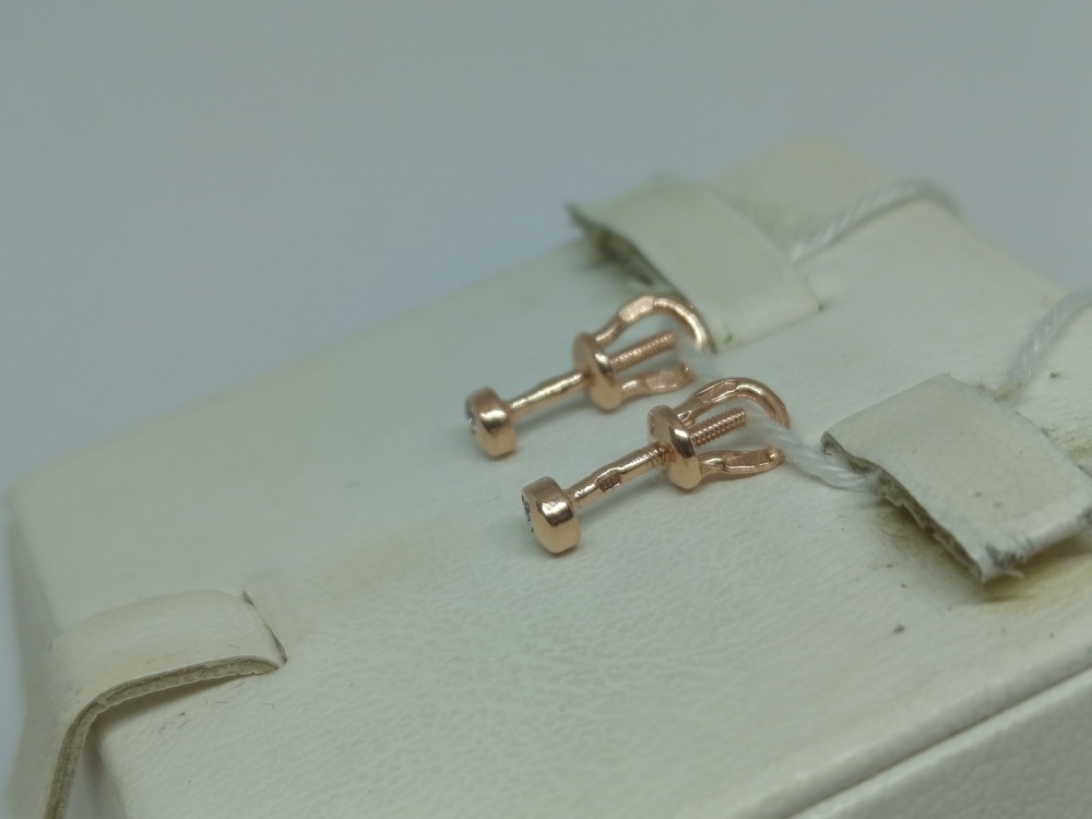 СЕРЬГИ С КАМНЕМ (Au 585)