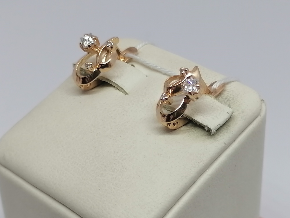 СКМИ585 СЕРЬГИ С КАМНЯМИ (Au 585)