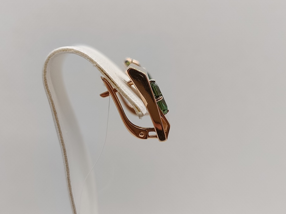 СЕРЬГИ ТУРМАЛИН с камнями (Au 585)