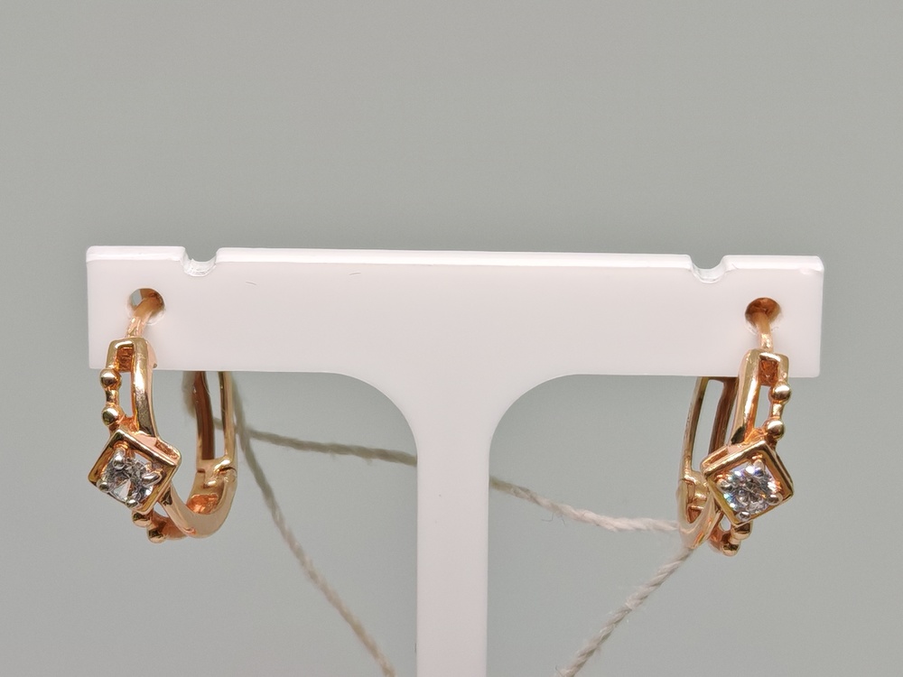 СКМ585 СЕРЬГИ С КАМНЕМ (Au 585)