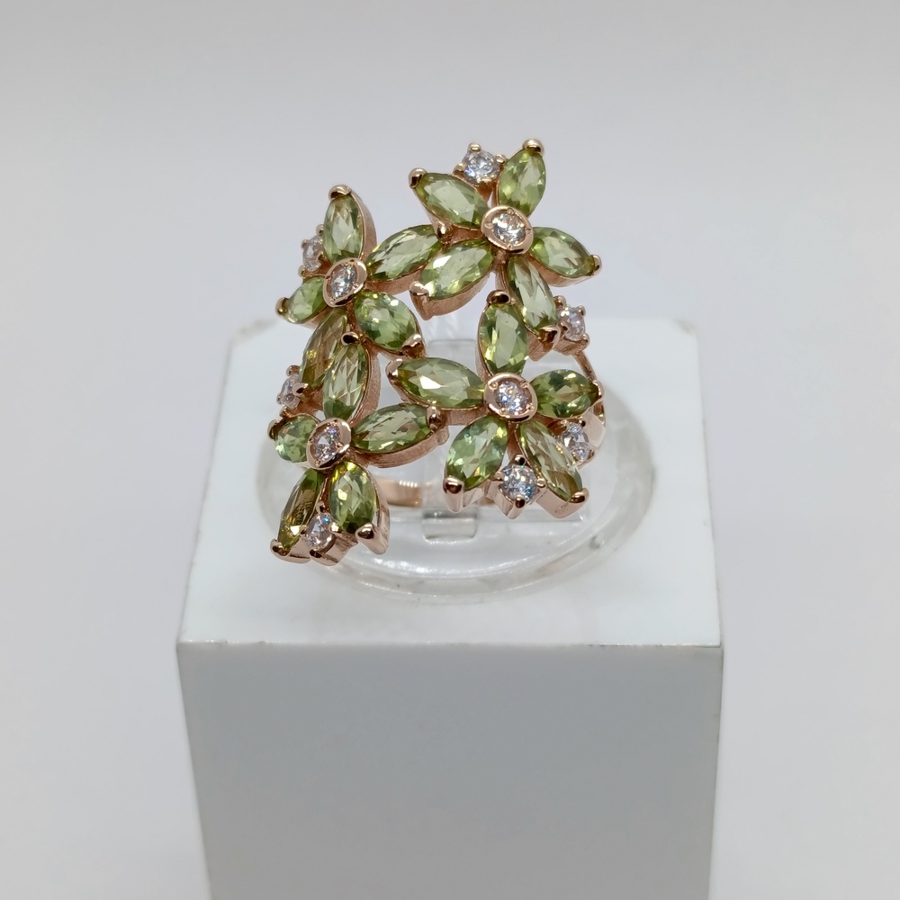 КОЛЬЦО С КАМНЯМИ (Au 585)