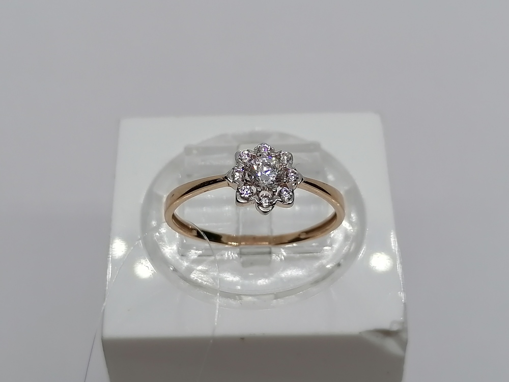 КОЛЬЦО С КАМНЯМИ (Au 585)