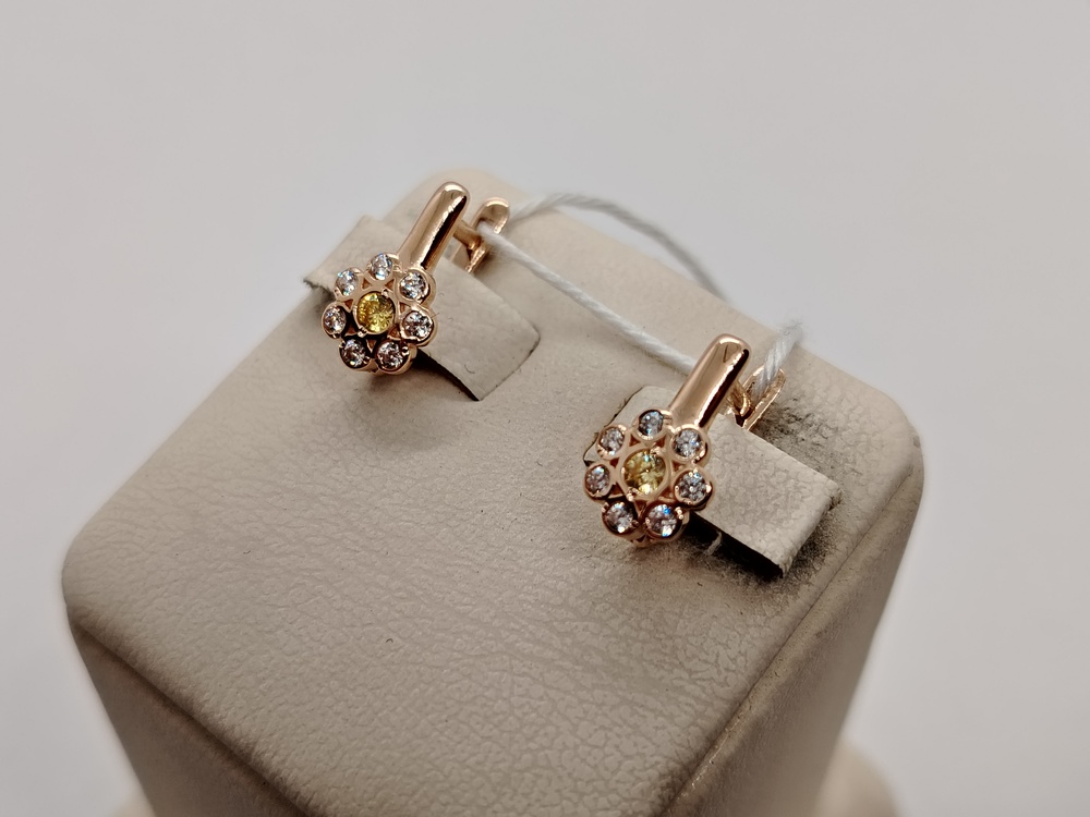 СКМИ585 СЕРЬГИ С КАМНЯМИ (Au 585)