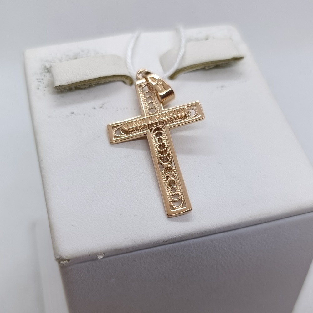 ПОДВЕСКА КРЕСТ БЕЗ КАМНЯ (Au 585)