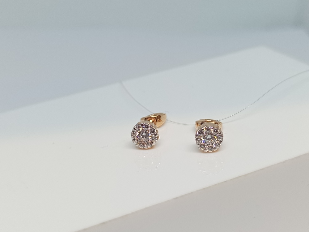 СЕРЬГИ ПУСЕТЫ с камнями (Au 585)