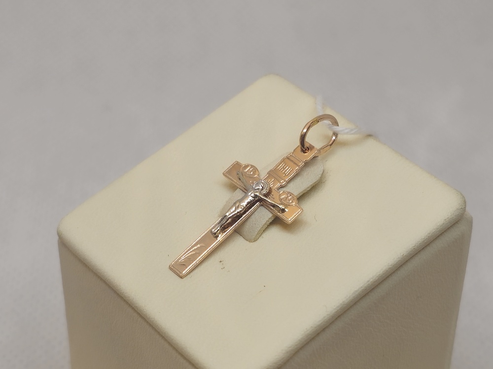 ПОДВЕСКА КРЕСТ БЕЗ КАМНЯ (Au 585)