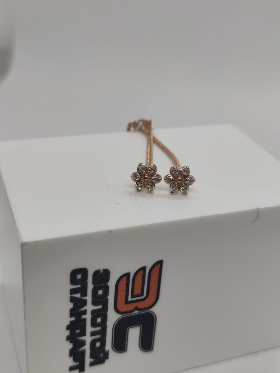 СЕРЬГИ ПРОДЕВКИ с камнями (Au 585)