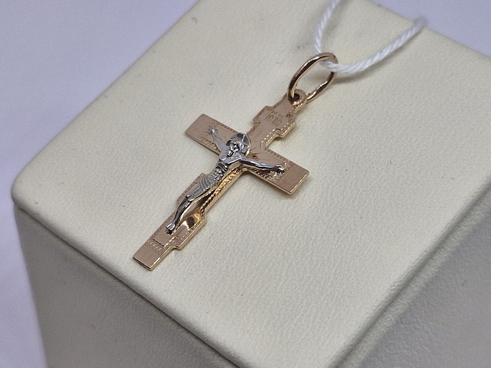 ПОДКБК585 ПОДВЕСКА КРЕСТ БЕЗ КАМНЯ (Au 585)