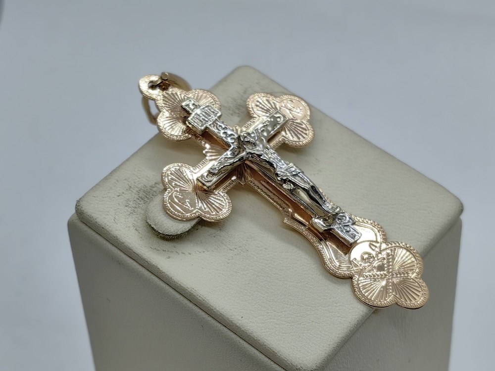 ПОДКБК585 ПОДВЕСКА КРЕСТ БЕЗ КАМНЯ (Au 585)