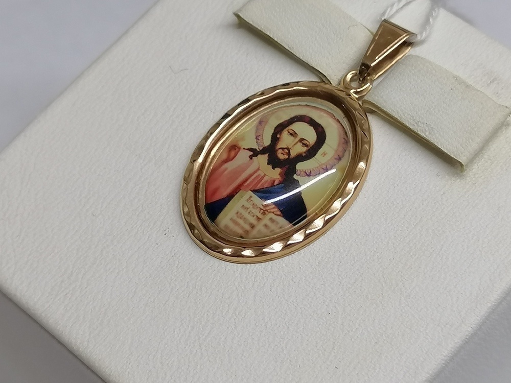 ПОДВЕСКА ИКОНА С КАМНЕМ (Au 585)