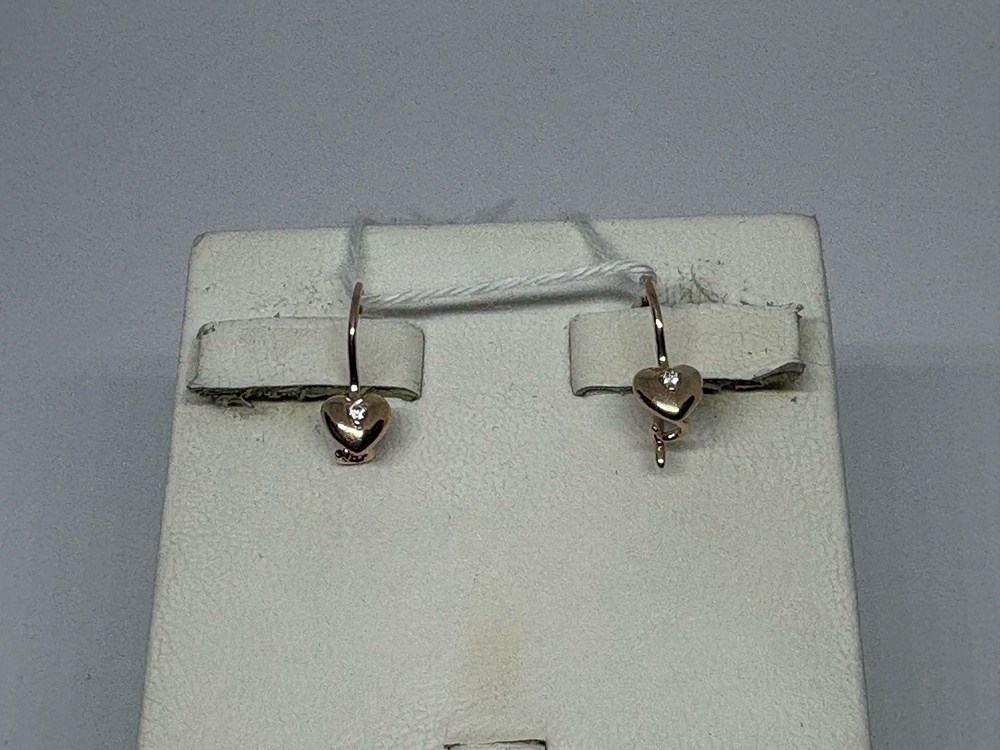 СКМ585 СЕРЬГИ С КАМНЕМ (Au 585)