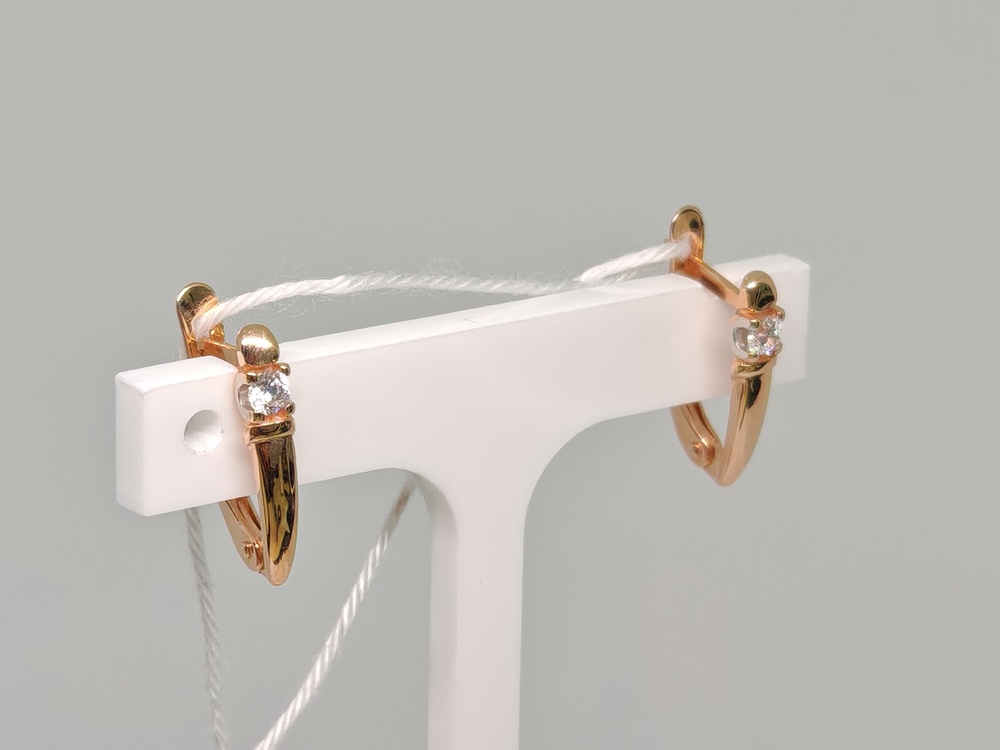 СКМ585 СЕРЬГИ С КАМНЕМ (Au 585)