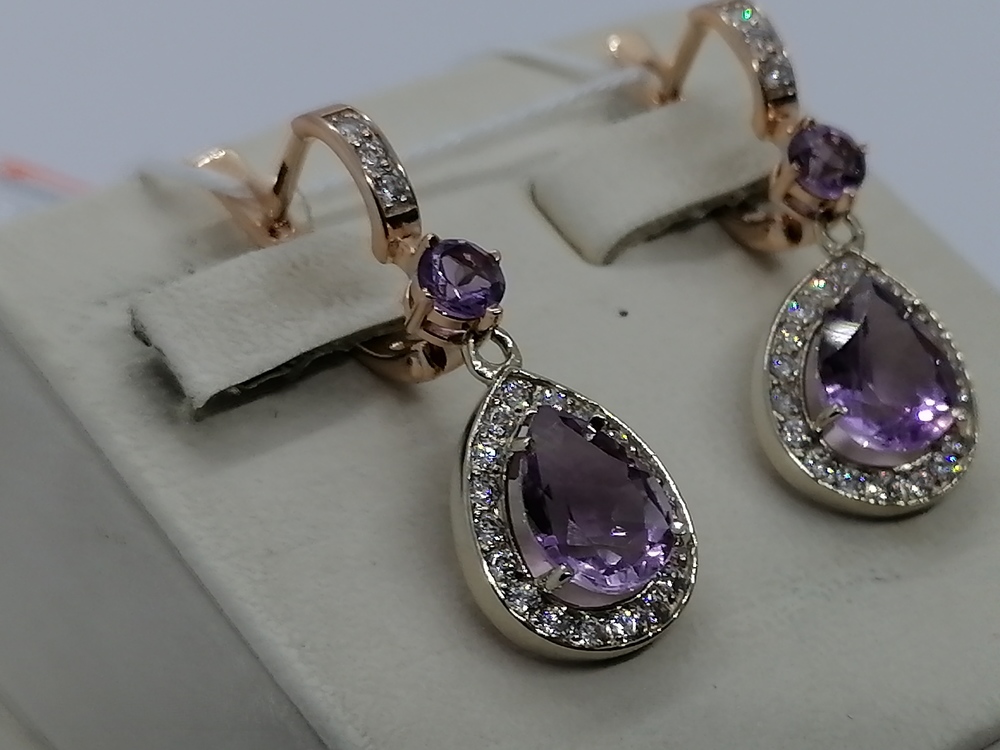 СЕРЬГИ С КАМНЯМИ (Au 585)