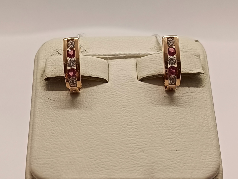 СКМИ585 СЕРЬГИ С КАМНЯМИ (Au 585)