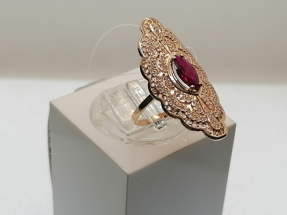 КОЛЬЦО С КАМНЯМИ (Au 585)