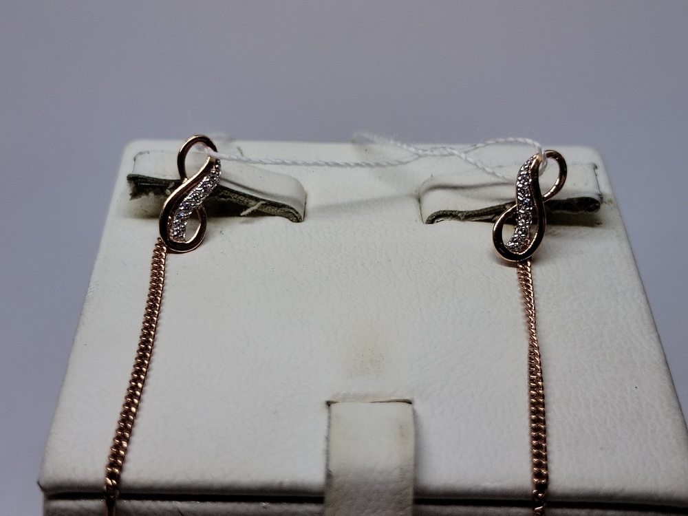 СЕРЬГИ ПРОДЕВКИ с камнями (Au 585)