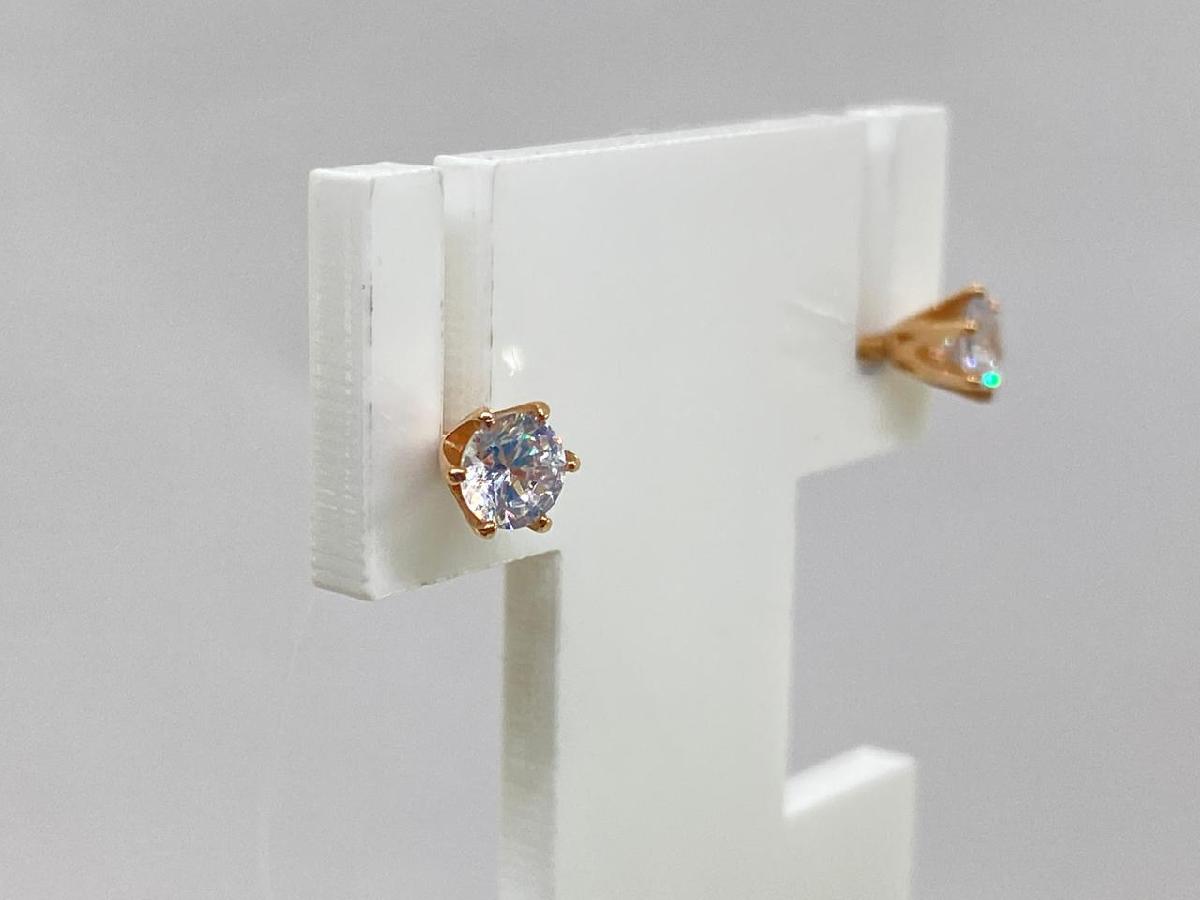 СЕРЬГИ ПУСЕТЫ с камнем (Au 585)