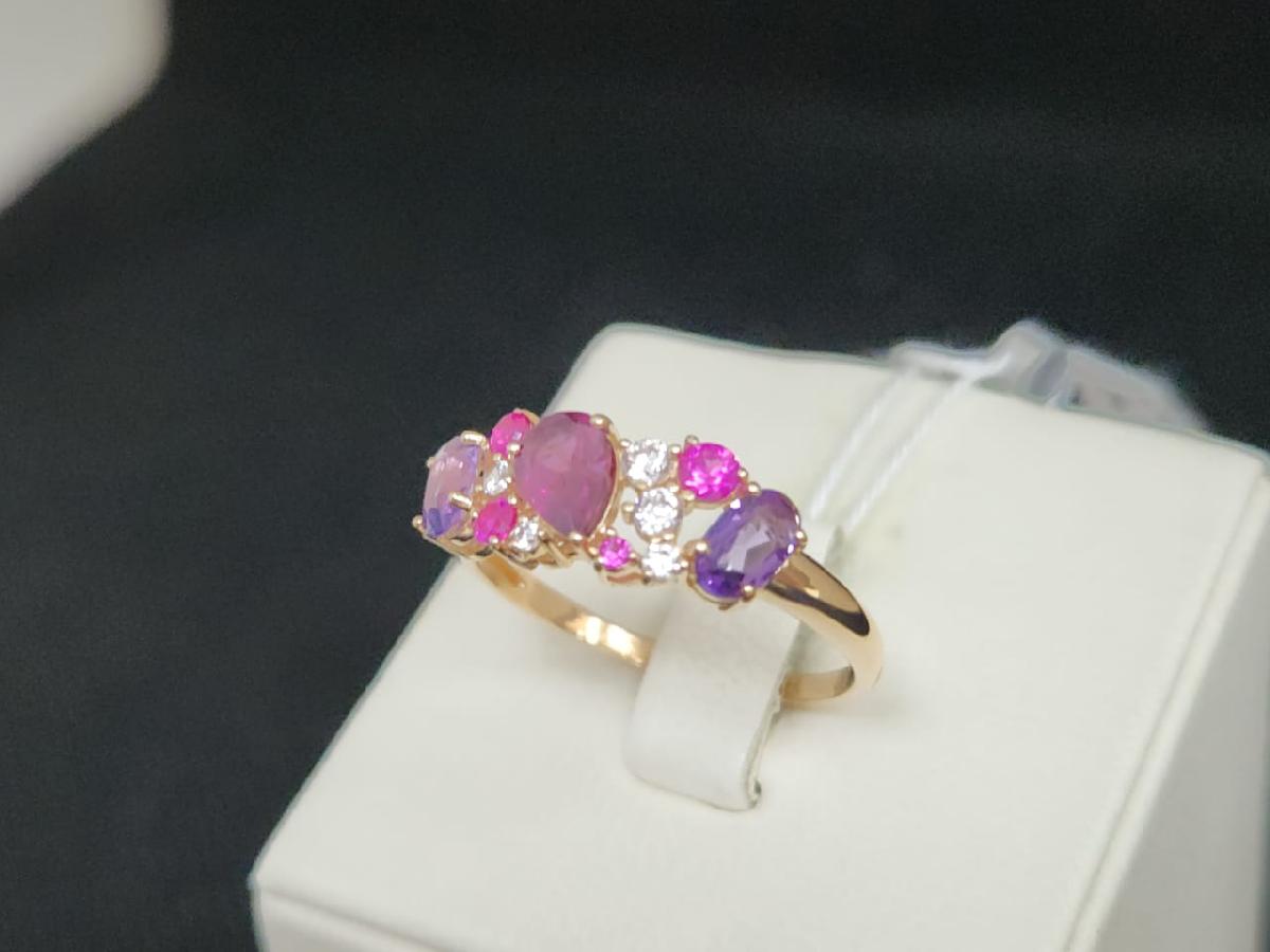 КОЛКМИ585 КОЛЬЦО С КАМНЯМИ (Au 585)