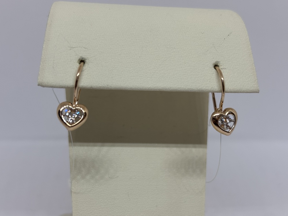 01-217369 СЕРЬГИ ПЕТЕЛЬКА с камнями (Au 585)