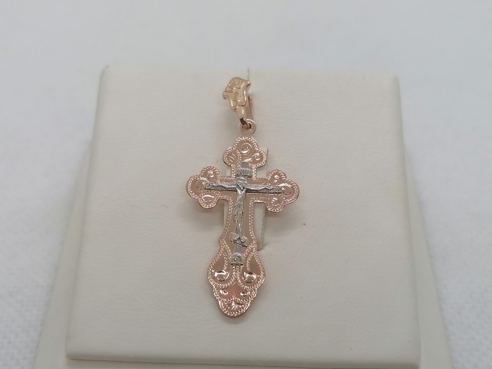 ПОДКБК585 ПОДВЕСКА КРЕСТ БЕЗ КАМНЯ (Au 585)