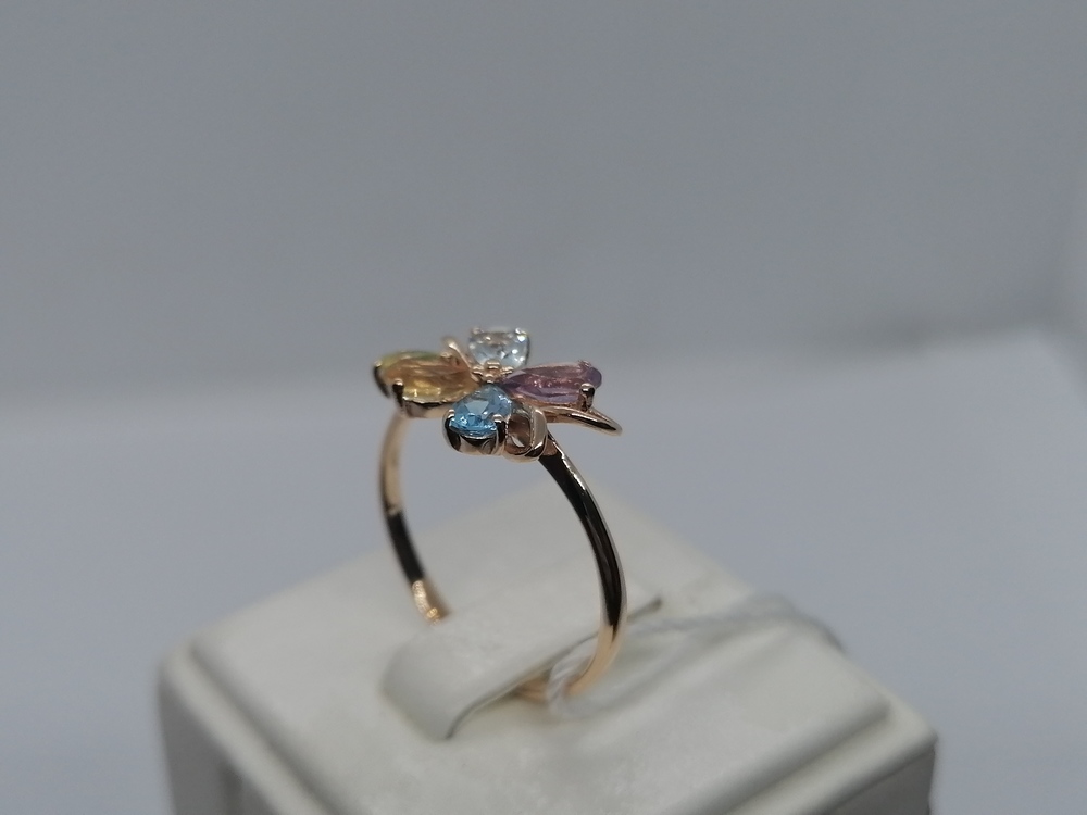 КОЛЬЦО С КАМНЯМИ (Au 585)