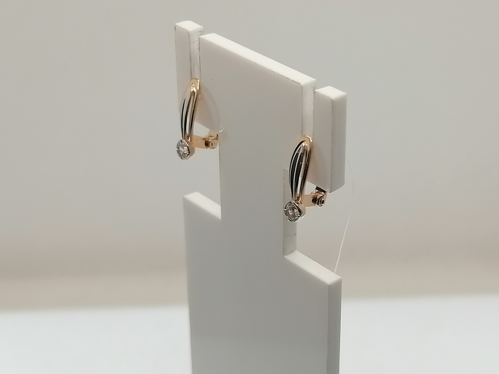 128278 СЕРЬГИ С КАМНЕМ (Au 585)