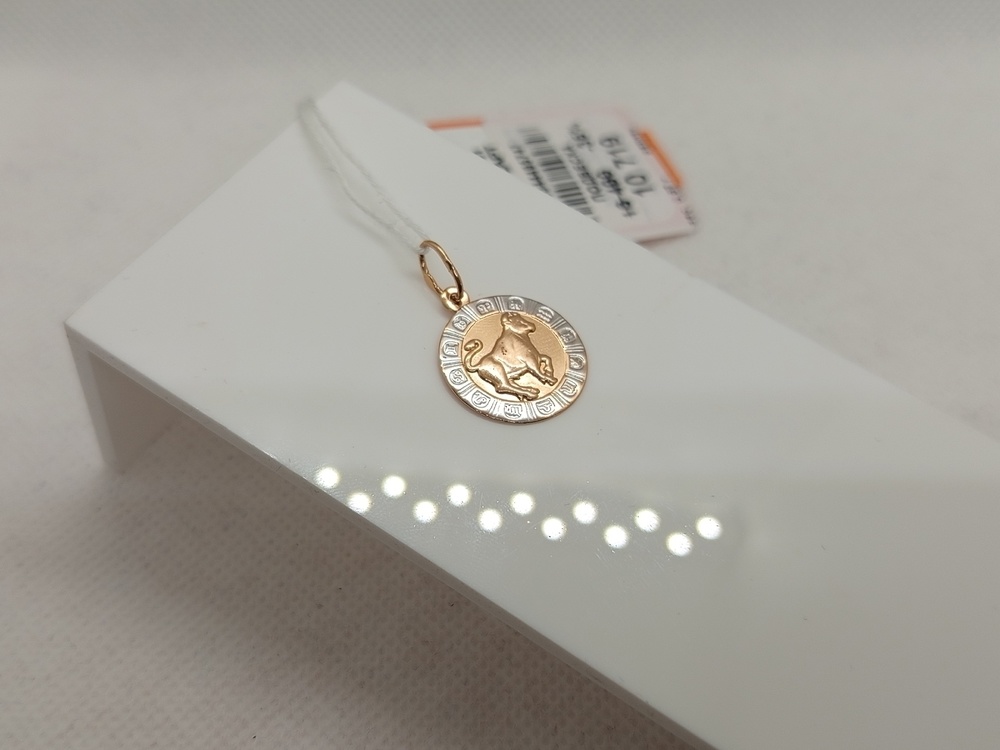 ПОДЗЗТ585 ПОДВЕСКА ЗНАК ЗОДИАКА ТЕЛЕЦ (Au 585)