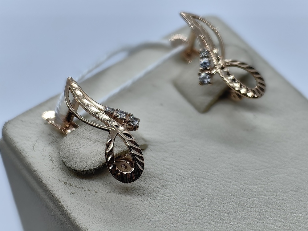 СКМИ585 СЕРЬГИ С КАМНЯМИ (Au 585)