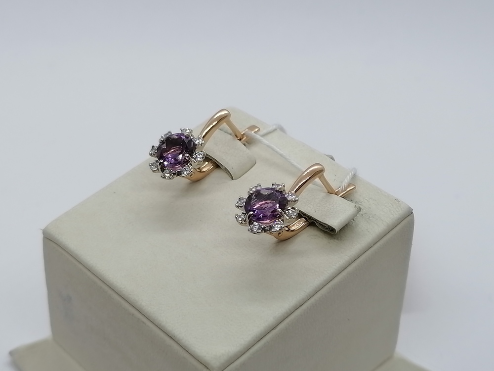 СКМИ585 СЕРЬГИ С КАМНЯМИ (Au 585)