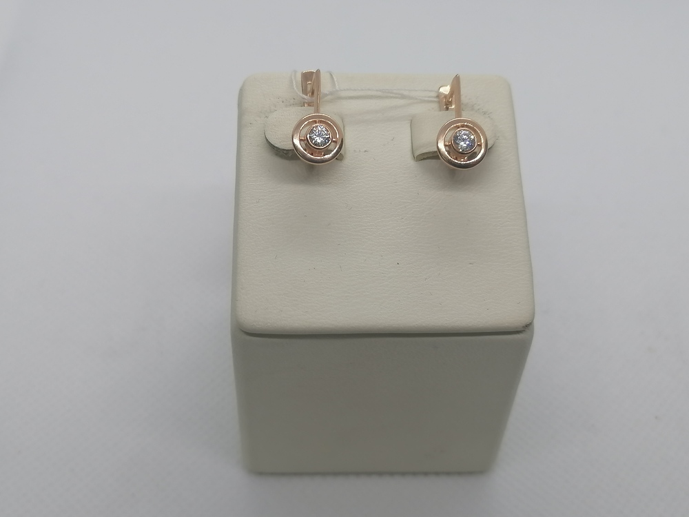 СКМ585 СЕРЬГИ С КАМНЕМ (Au 585)