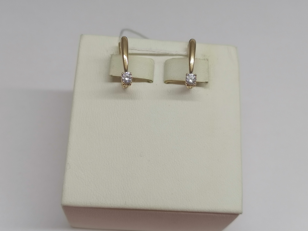 СКМ585 СЕРЬГИ С КАМНЕМ (Au 585)