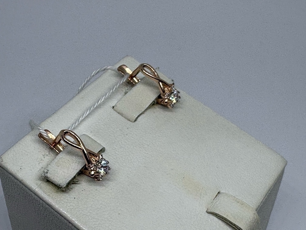 СКМИ375 СЕРЬГИ С КАМНЯМИ (Au 375)