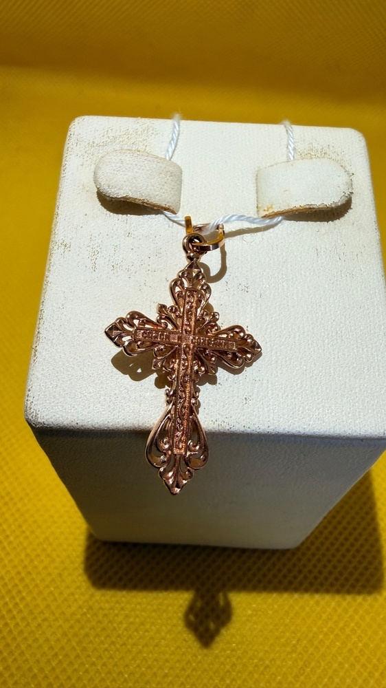 ПОДКБК585 ПОДВЕСКА КРЕСТ БЕЗ КАМНЯ (Au 585)