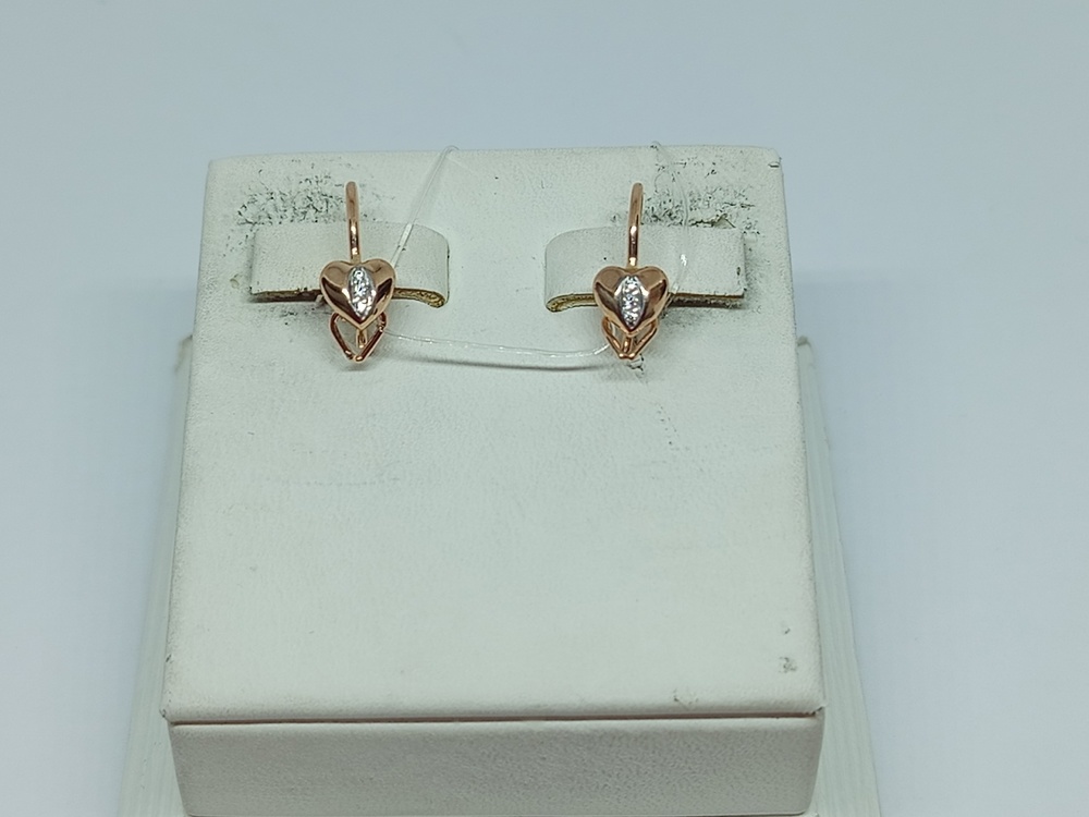 СЕРЬГИ ПЕТЕЛЬКА с камнями (Au 585)