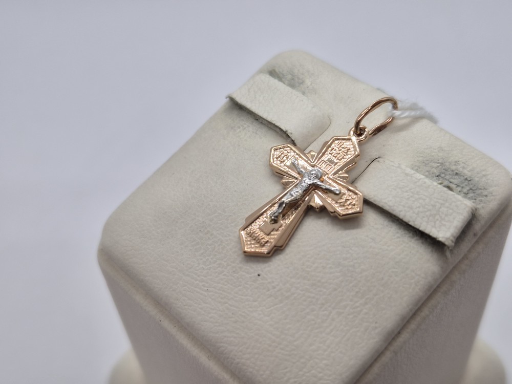 ПОДКБК585 ПОДВЕСКА КРЕСТ БЕЗ КАМНЯ (Au 585)