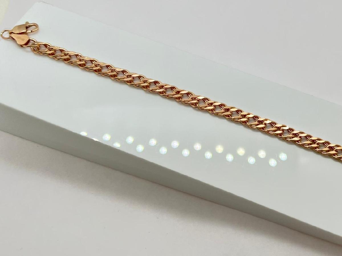 7100154П-18 БРАСЛЕТ ПУСТОТЕЛЫЙ Ромб двойной (Au 585)