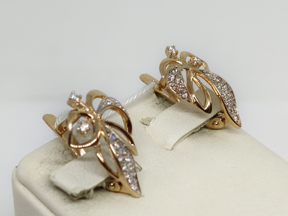 СКМИ585 СЕРЬГИ С КАМНЯМИ (Au 585)