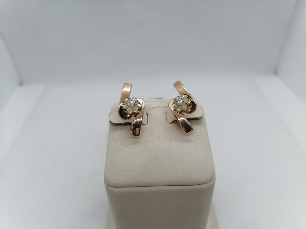 20754 СЕРЬГИ С КАМНЕМ (Au 585)