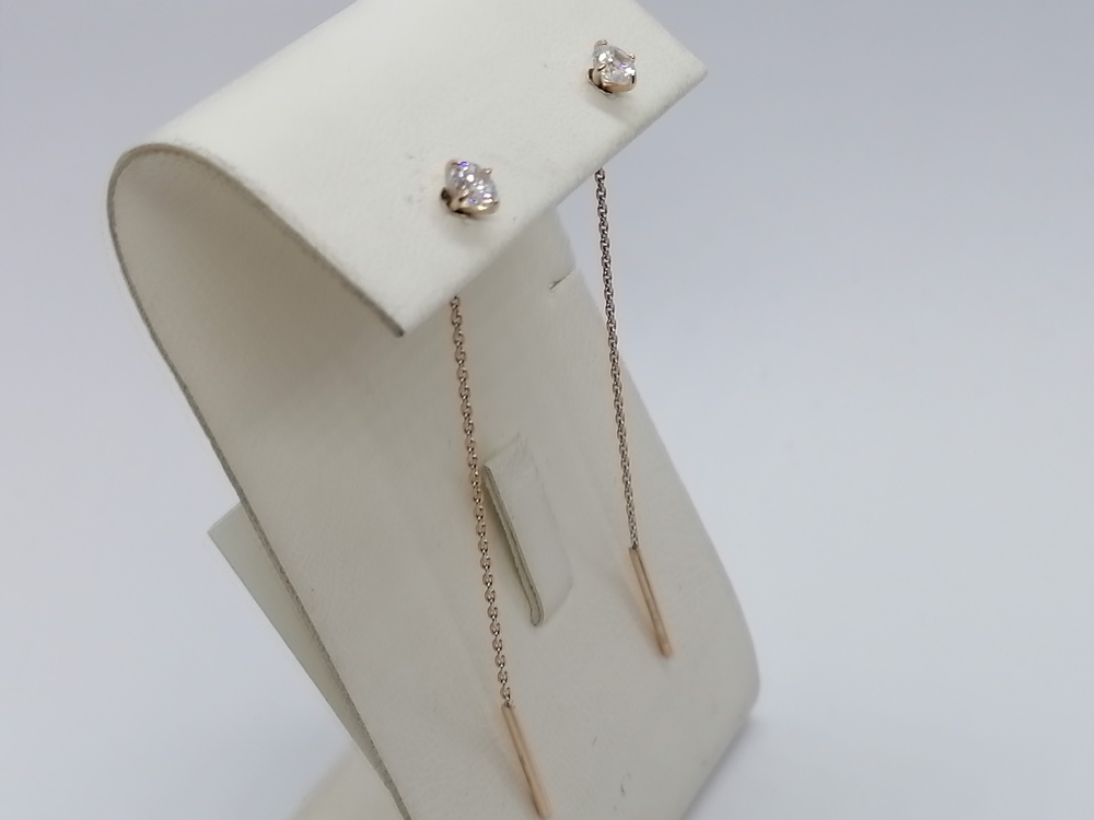 СЕРЬГИ ПРОДЕВКИ с камнем (Au 585)