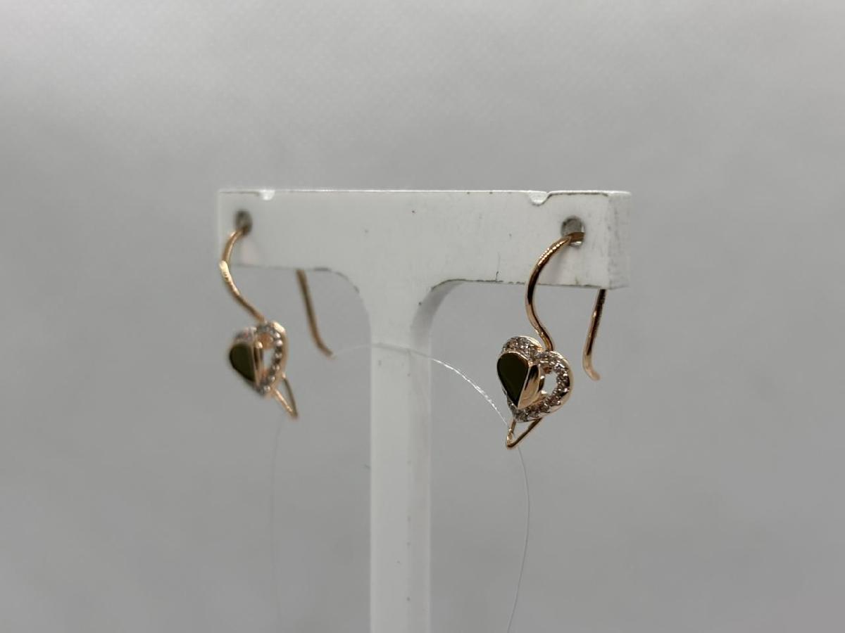 СЕРЬГИ ПЕТЕЛЬКА с камнями (Au 585)