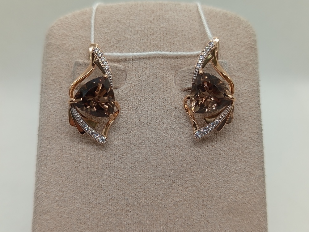 СКМИ585 СЕРЬГИ С КАМНЯМИ (Au 585)