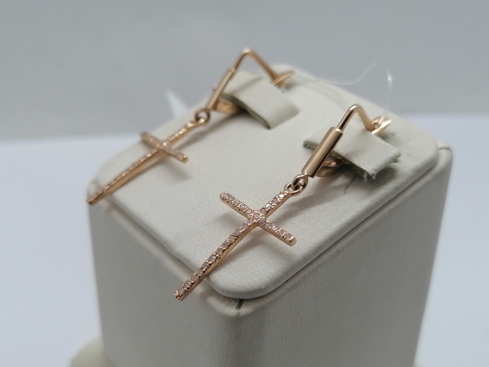 12168М СЕРЬГИ С КАМНЯМИ (Au 585)