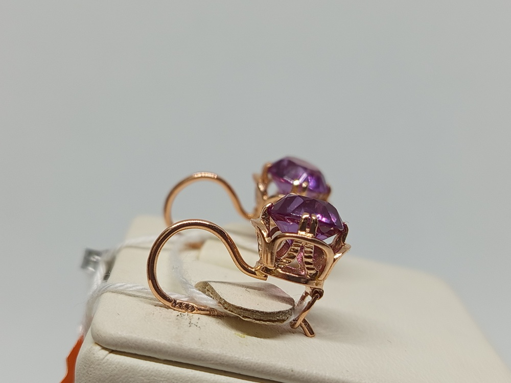 СКМ583 СЕРЬГИ С КАМНЕМ (Au 583)