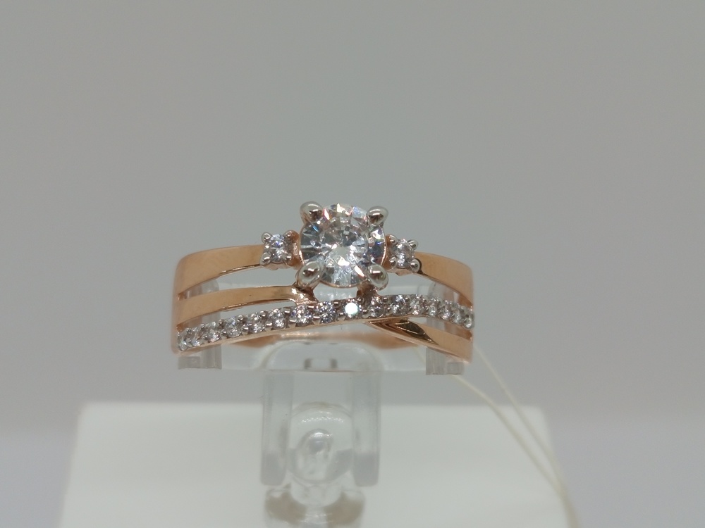 КОЛЬЦО С КАМНЯМИ (Au 585)