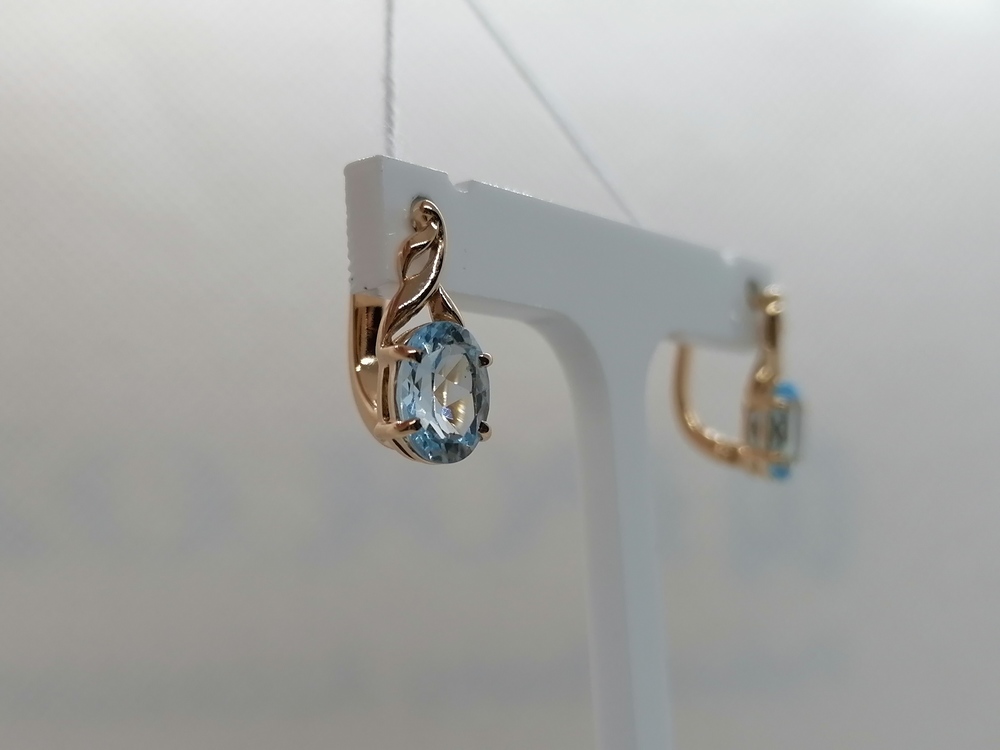 СКМ585 СЕРЬГИ С КАМНЕМ (Au 585)