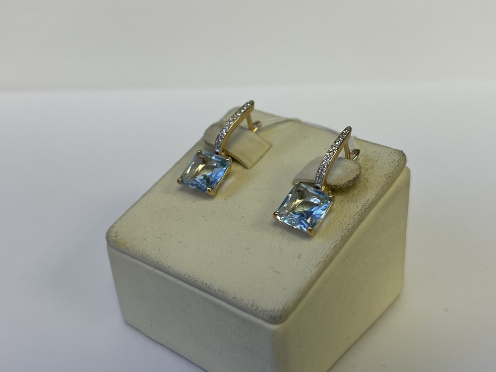 СКМИ585 СЕРЬГИ С КАМНЯМИ (Au 585)