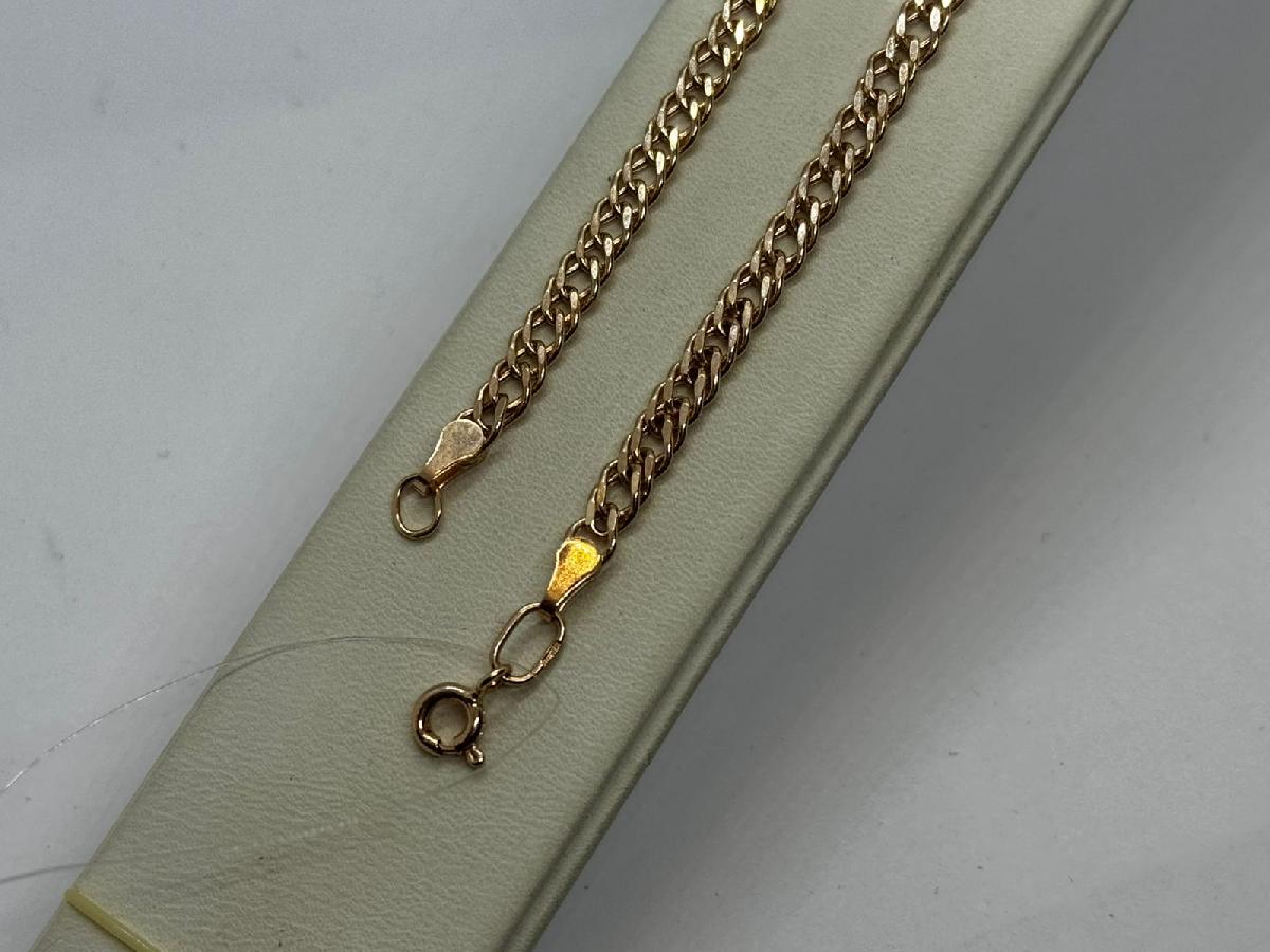 7070154П-18 БРАСЛЕТ ПУСТОТЕЛЫЙ Ромб двойной (Au 585)