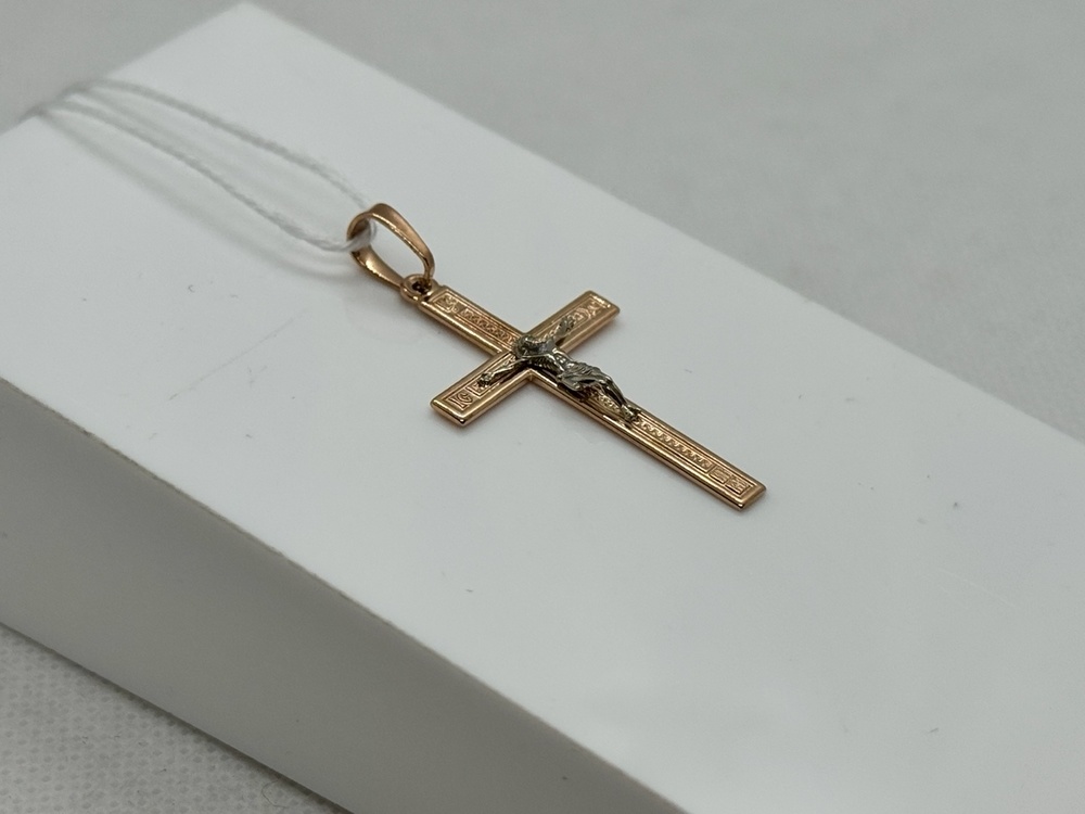 ПОДКБК585 ПОДВЕСКА КРЕСТ БЕЗ КАМНЯ (Au 585)