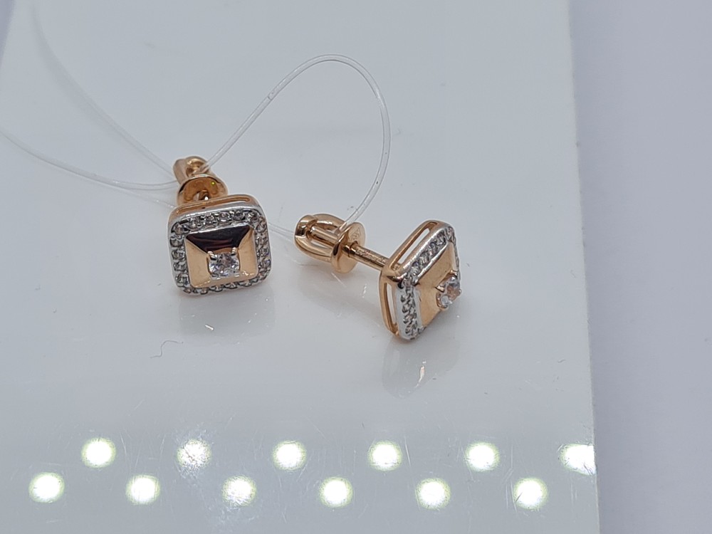 СЕРЬГИ ПУСЕТЫ с камнями (Au 585)